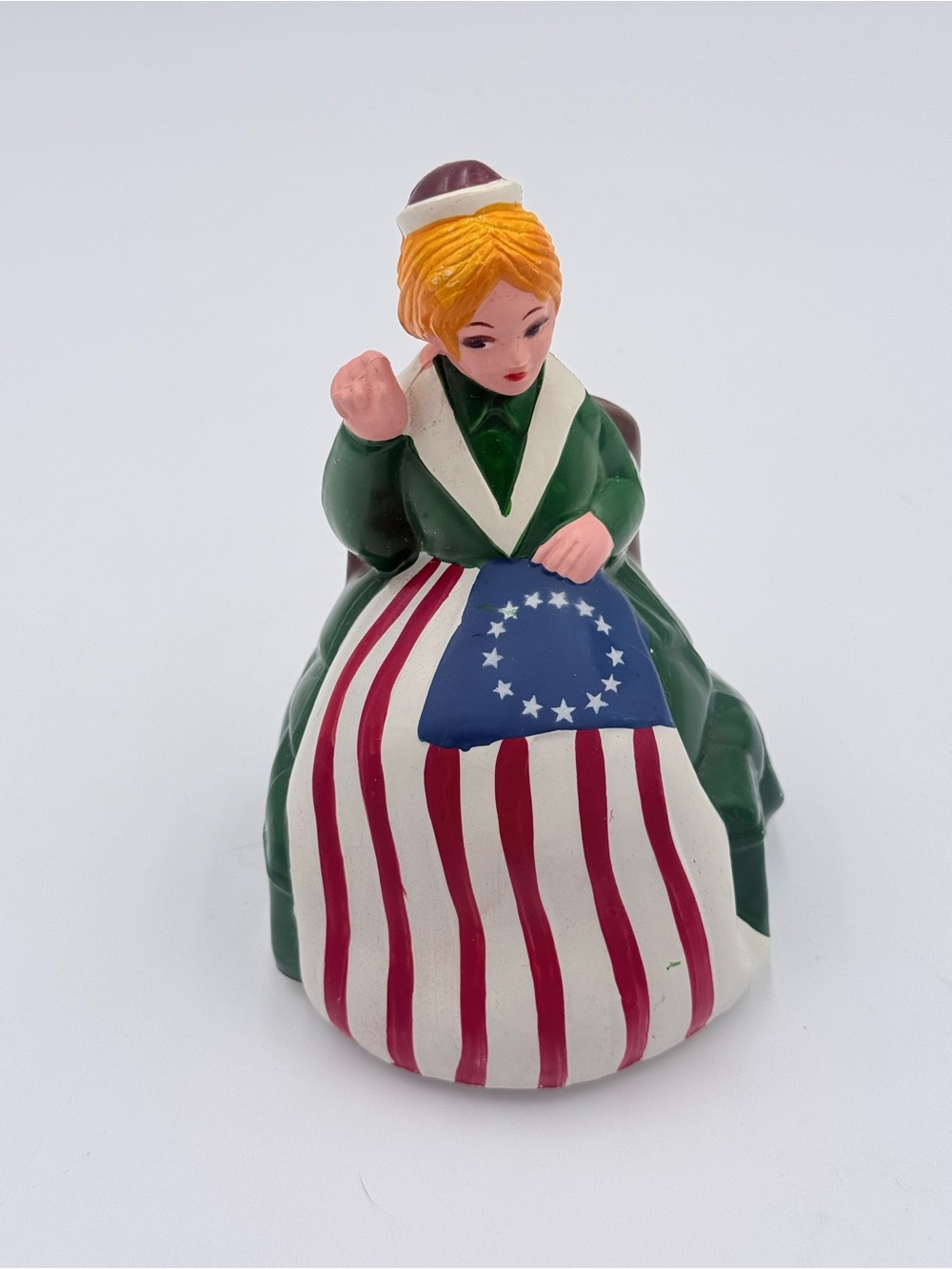 Vintage Atlantic Mold Betsy Ross Sewing American Flag Plastic Figurine